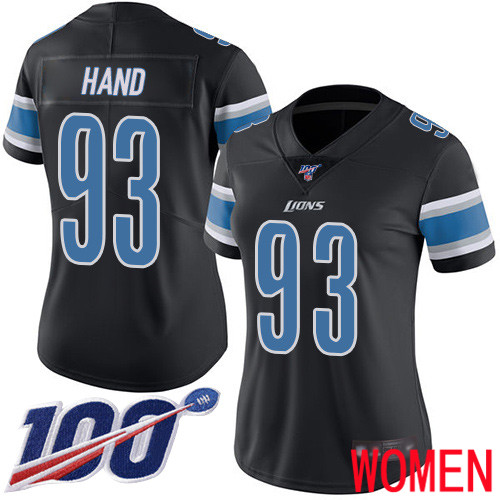 Detroit Lions Limited Black Women Dahawn Hand Jersey NFL Football #93 100th Season Rush Vapor Untouchable